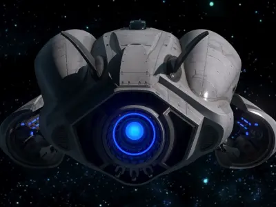 Sci-fi Spaceship Dropship Low-poly 3D model