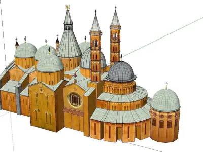 Architecture-Religion-God-Culture-Temple-042 church with spir... 3D model
