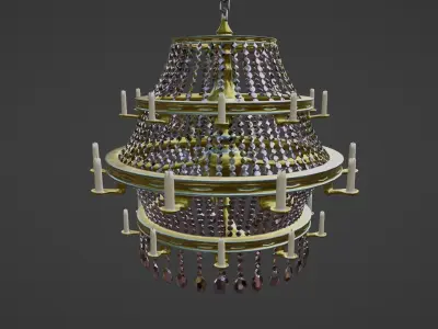 Big Candle Chandelier 3D model