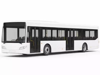 Generic Modern City Bus Urban Public Transport Vehicle 3D model