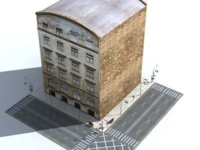 Low poly city block 20 Low-poly 3D model