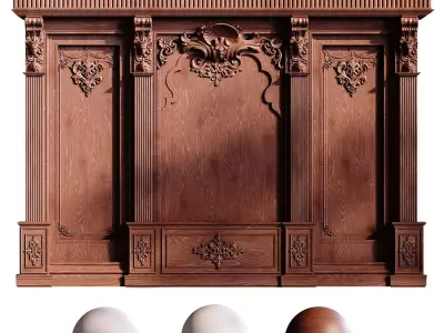 Wood Wall Panel 929 Low-poly 3D model