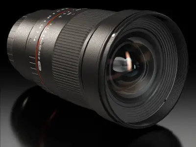 Rokinon 24mm f 1-4 ED AS IF UMC Lens Low-poly 3D model