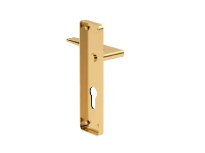 Kendal Door Handle Brass 3D model