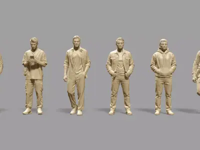 Stand and Wait - 30 Architectural Figures 3D print model
