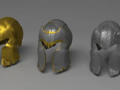 Knight helmet  Low-poly 3D model