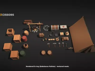 Low Poly Survival  36 Game Ready Assets Vol 1 Low-poly 3D model