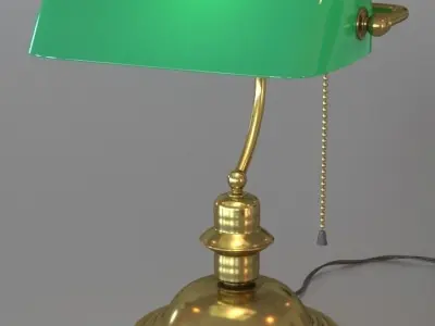 Green bankers lamp 3D model