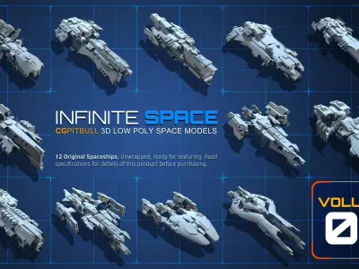 LOW - SPACE Vol01 Low-poly 3D model