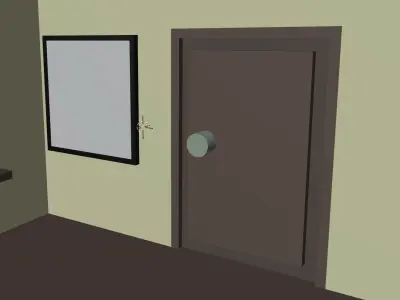 House on an island with interior Low-poly 3D model