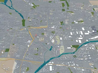 San Bernardino California USA Low-poly 3D model