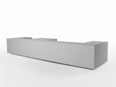 Concrete Outdoor Bench Low-poly 3D model