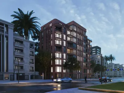 Apartment Building In Uk 3D model