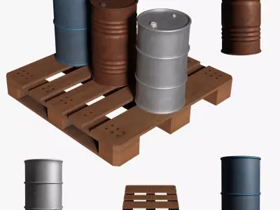 Metal Barrels Series Iron Relics Content G1 3D 3D model