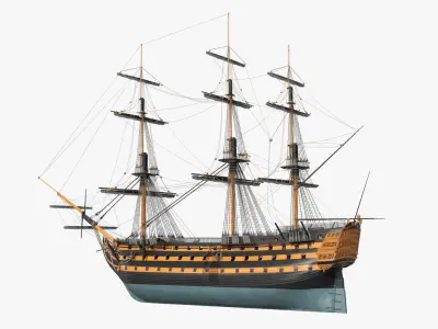  HMS Victory Ship of the Line with Furled Sails 