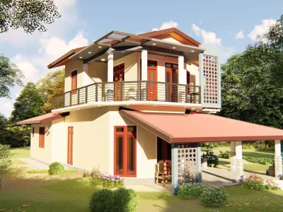 Modern residential building 3D model order