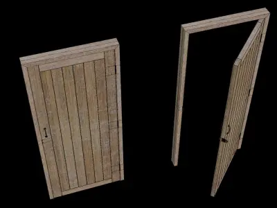 Wood Door 3D model