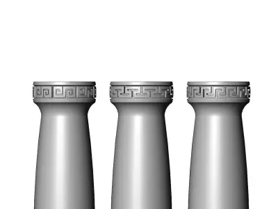 Rounded greek key model making miniature pillar columns 3D print model