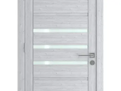 Door-058 modern front door with glass panel 3D model