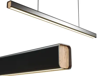 SEED DESIGN MUMU P180 BLACK  WALNUT LED PENDANT Low-poly 3D model