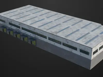 Old Abandoned Warehouse Interior And Exterior All PBR Low-poly 3D model