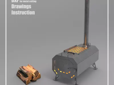 Welding Project Plans Drawings Stove 1 DXF PDF 3D model
