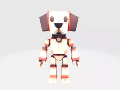 lowpoly robot dog Low-poly 3D model