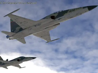  Iranian Aircraft HESA Saeqeh without Arm Rigged for Maya 