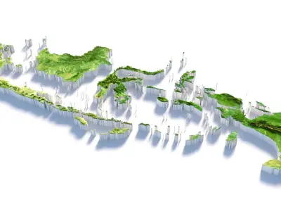 Indonesia Terrain Country 3D model