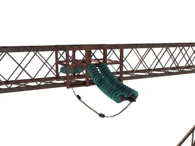 Electricity Pole 4 Weathered Low-poly 3D model