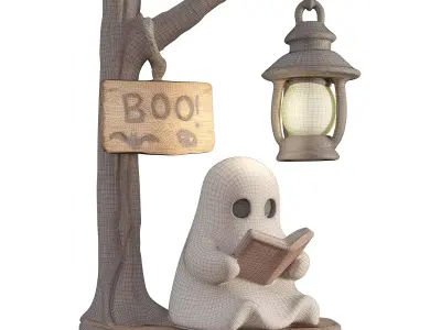 Halloween Ghost Kid Decoration Low-poly 3D model