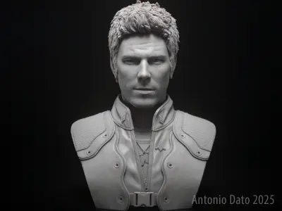 Michael Trucco as Samuel T Anders Bust Printable 3D Model 3D print model