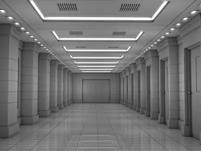 Apartment Hallway 3D model