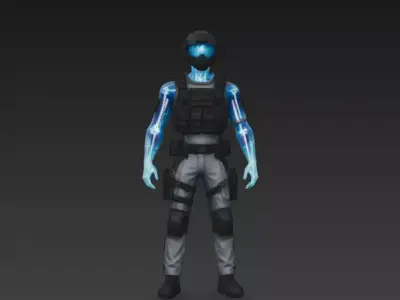 Spectral Tactical Operative 3D Model Low-poly 3D model