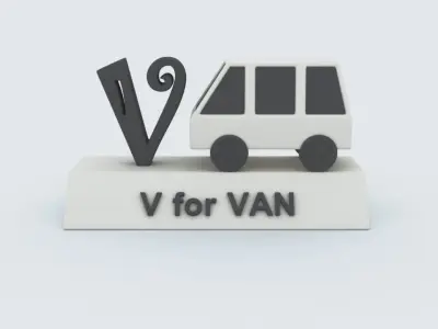 V for Van 3D print model