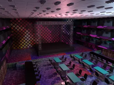 Concert Stage Disco Low-poly 3D model