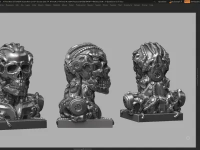 robot skull a11 3d print model 3D print model