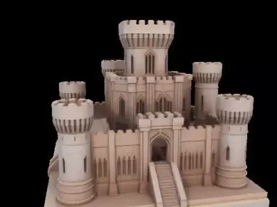 Architectural Medieval Castle Model 3D print model