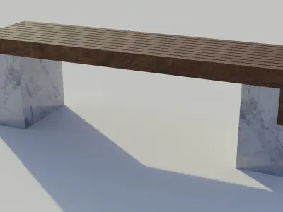 Park Bench 2 - Low poly PBR Low-poly 3D model