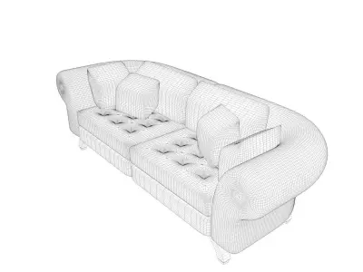 simple sofa in a lazy afternoon light Low-poly 3D model