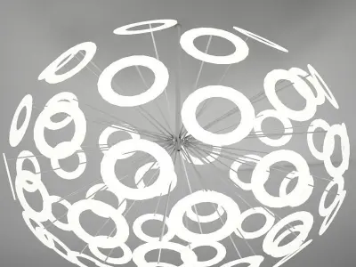 lamp04 light fixture with circles 3D model