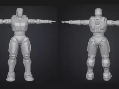 Sci-Fi Armored Soldier - Game Ready Low Poly Low-poly 3D model