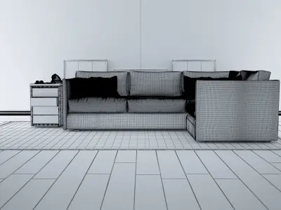 Sofa set - Interior Furniture 10 3D model