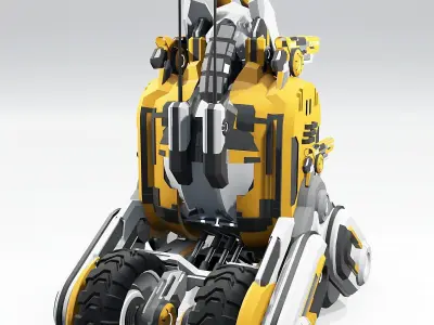 Sci fi robot Low-poly 3D model