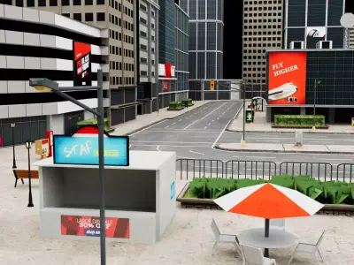 Game Ready City 3D Model Environment Low-poly 3D model