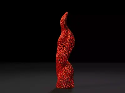 flame sculpture Voronoi 3D print model