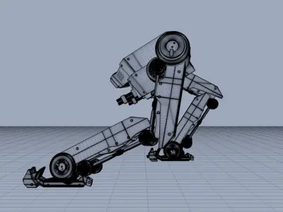 two legs robot walk 3D model