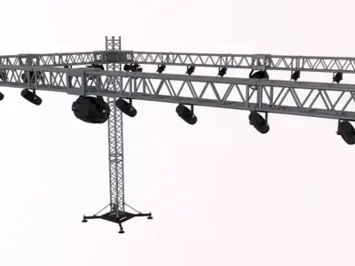 Stage Truss With Lights 3D model