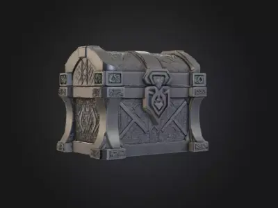 Dwarven Iron Chest Low-poly 3D model
