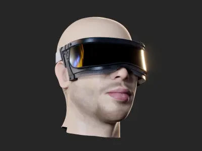 Futuristic scifi cyberpunk goggles - head not included 3D model